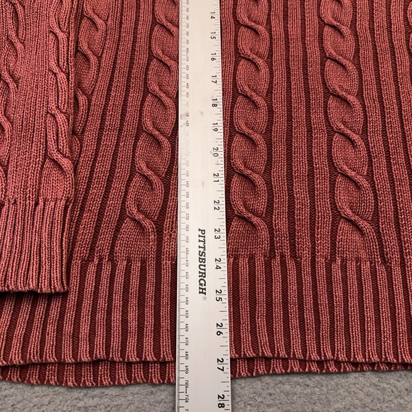 Levi's Cable Knit Sweater Women's XL Red Heavyweight Crew Neck Chunky‎ Boxy - Picture 6 of 8